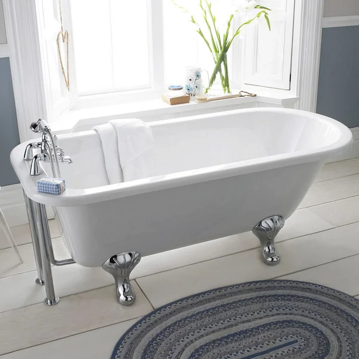 Nuie Berkshire 1700 x 750mm Single Ended Roll Top Freestanding Bath