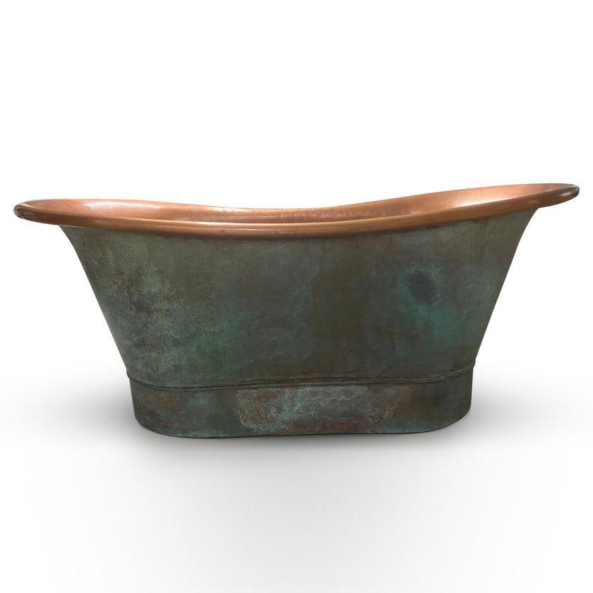 Coppersmith Creations Copper Blue Green Patina Freestanding Bath