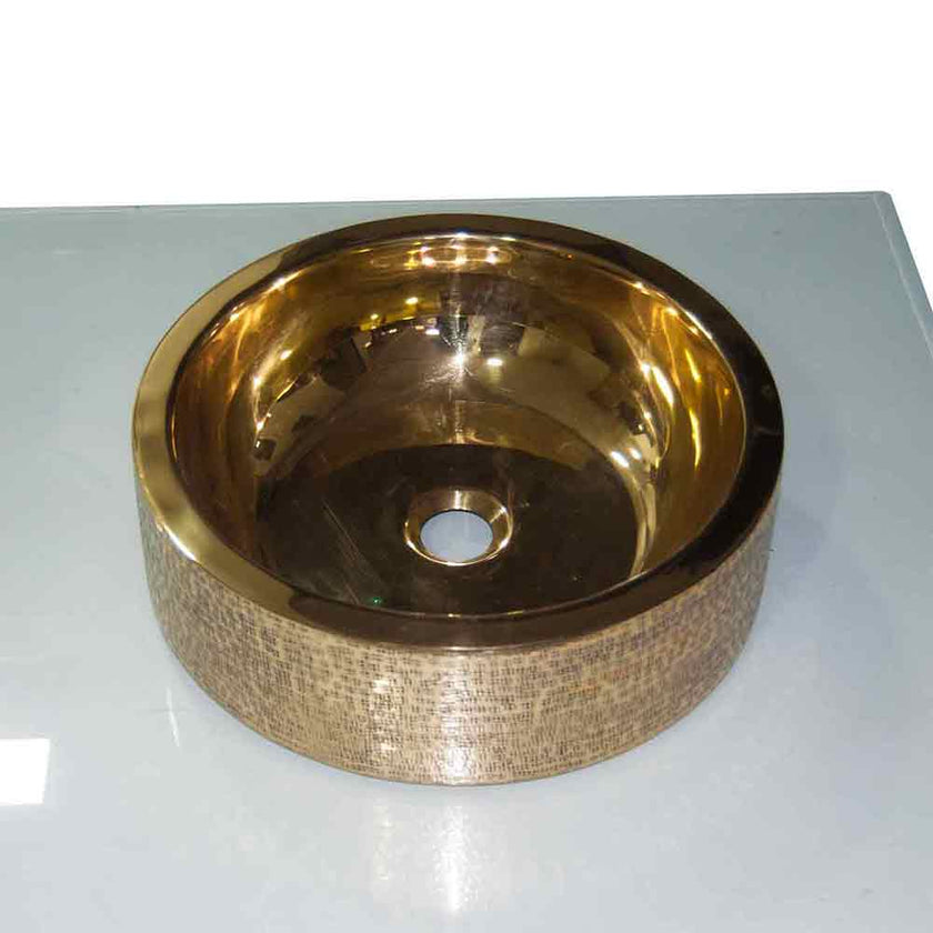 Brass Sink Pattern Exterior Double Wall Design
