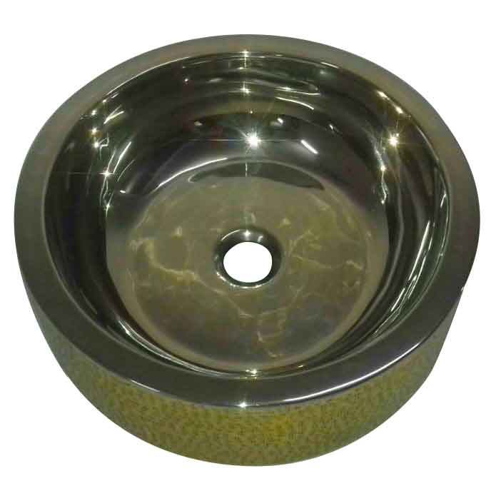 Double Wall Brass Sink Lustrous Nickel Finish Inside