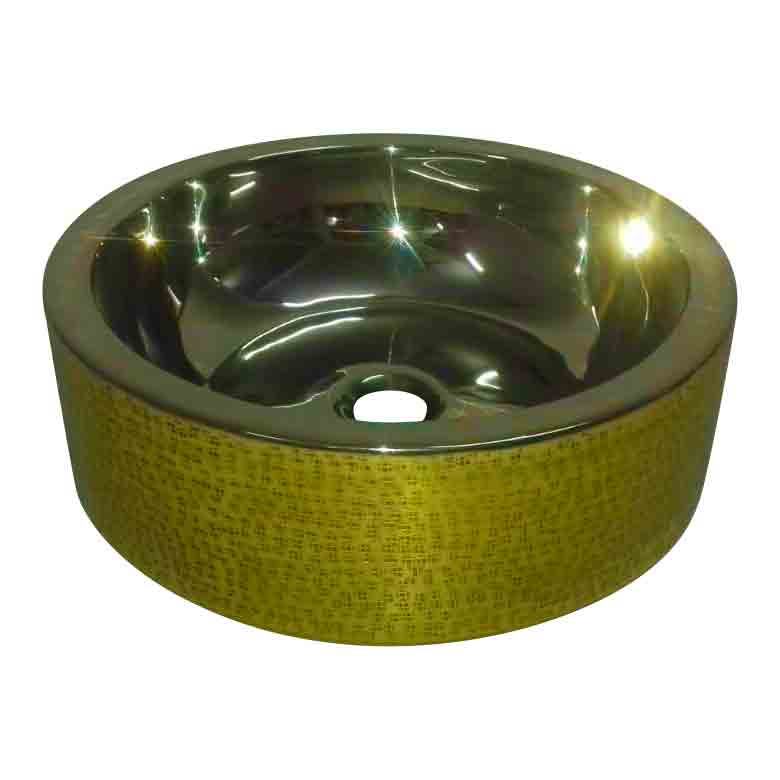 Double Wall Brass Sink Lustrous Nickel Finish Inside