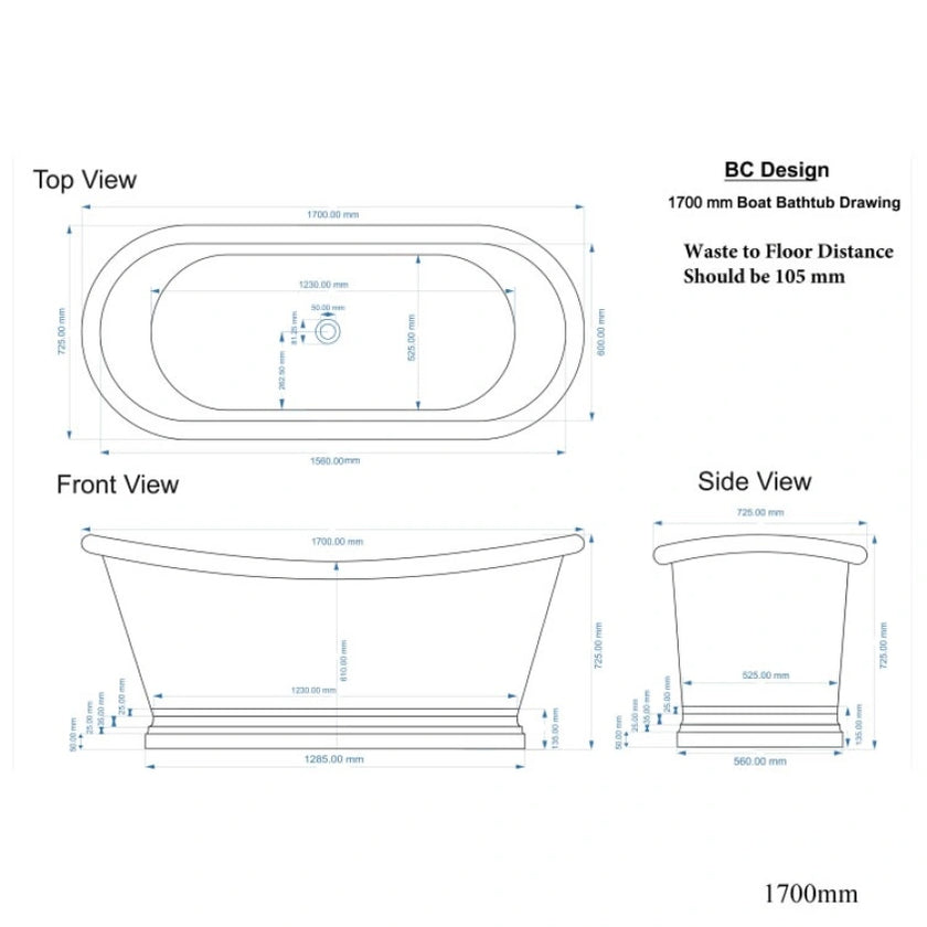 BC Designs Brass Freestanding Boat Bath