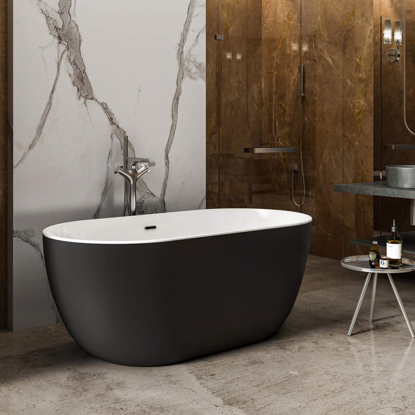 Charlotte Edwards Mayfair Matt Black Freestanding Bath - bathlux.co.uk