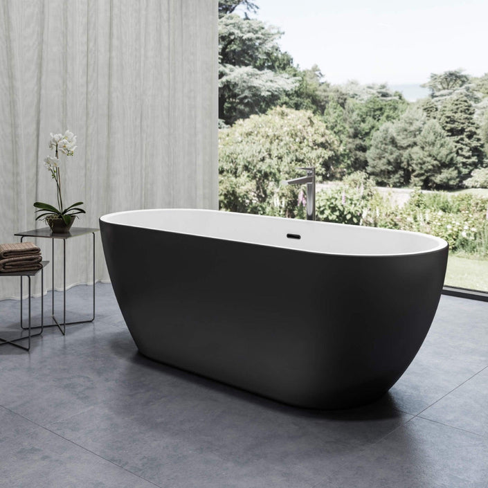 Charlotte Edwards Belgravia Matt Black Freestanding Bath - bathlux.co.uk