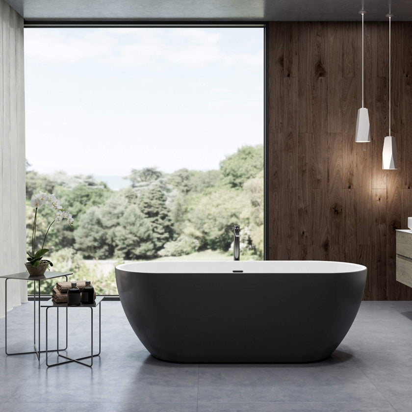 Charlotte Edwards Belgravia Matt Black Freestanding Bath - bathlux.co.uk