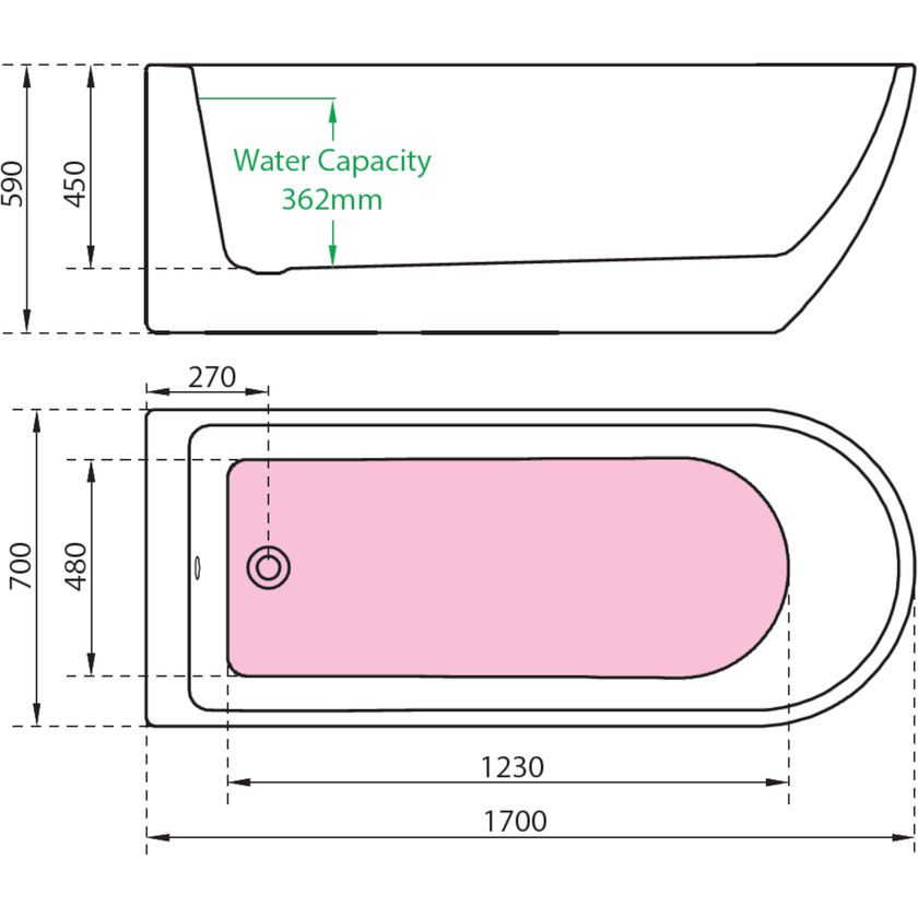 Charlotte Edwards Belgravia Gloss White SE Freestanding Bath