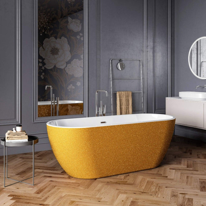 Charlotte Edwards Belgravia Sparkling Gold Freestanding Bath - bathlux.co.uk