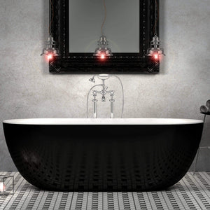Charlotte Edwards Mayfair Gloss Black Freestanding Bath - bathlux.co.uk