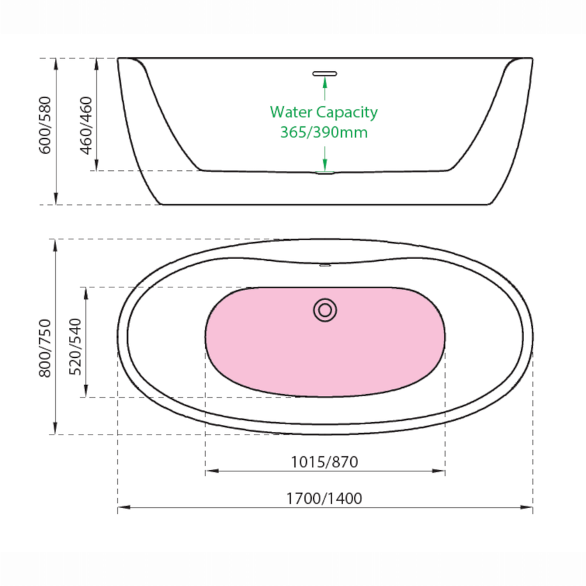 Charlotte Edwards Callisto Gloss White Freestanding Bath