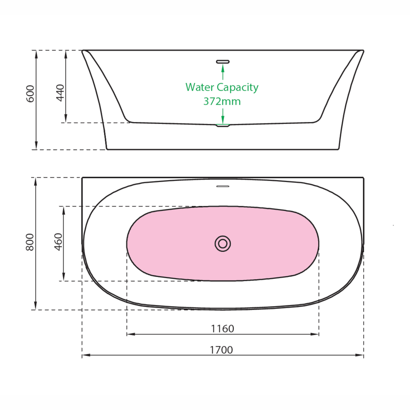 Charlotte Edwards Carme Gloss White Freestanding Bath