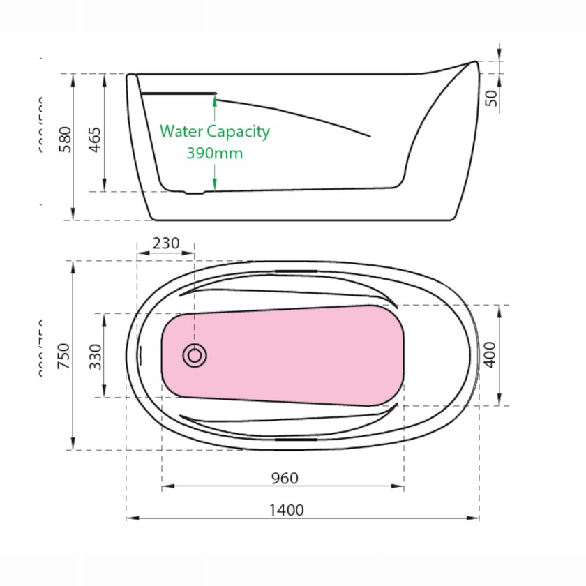 Charlotte Edwards Ceres Gloss White Freestanding Bath