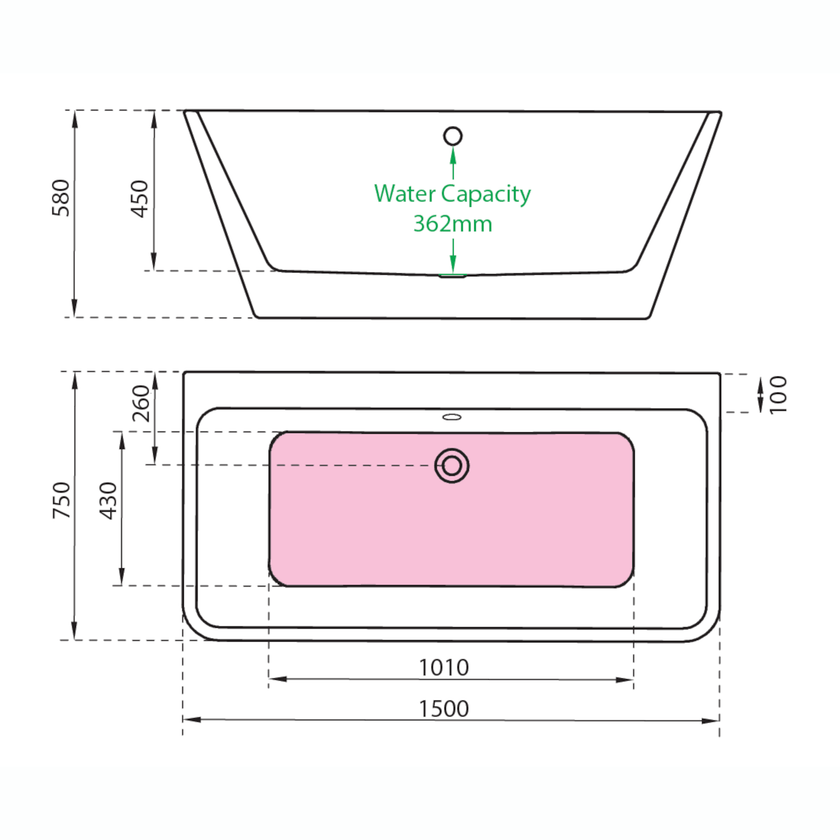 Charlotte Edwards Eris Gloss White Freestanding Bath