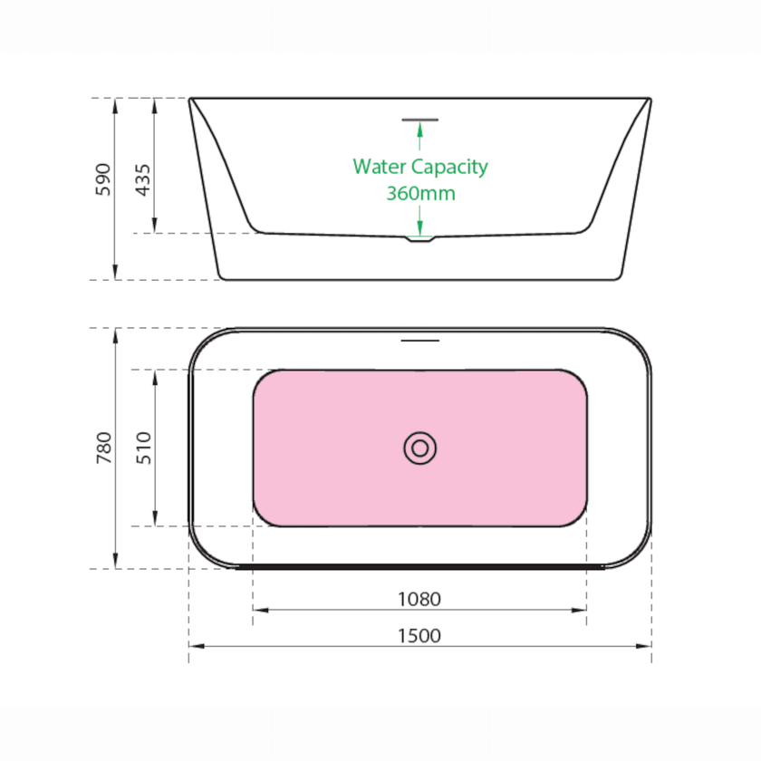 Charlotte Edwards Leda Gloss White Freestanding Bath - bathlux.co.uk