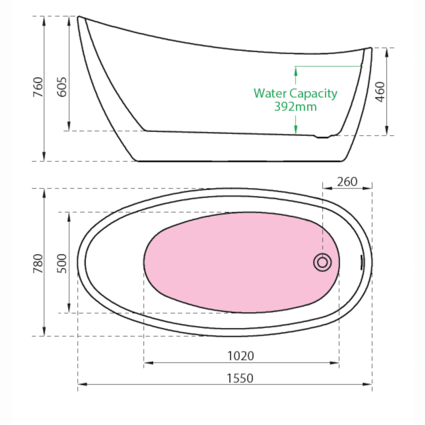 Charlotte Edwards Proteus Gloss White Freestanding Bath - bathlux.co.uk
