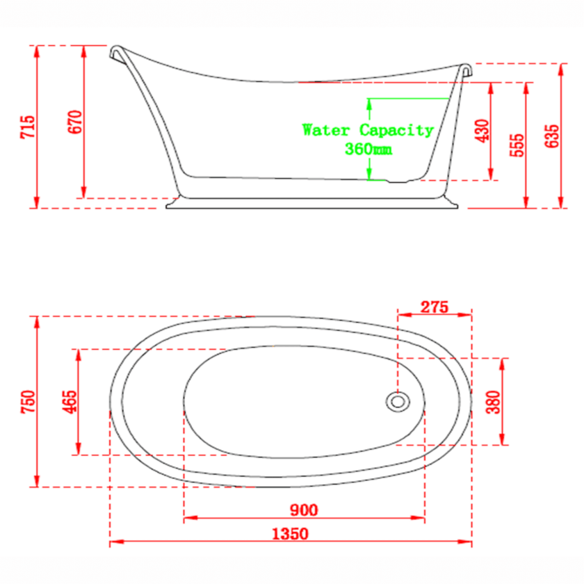 Charlotte Edwards Ersa Gloss White Freestanding Bath