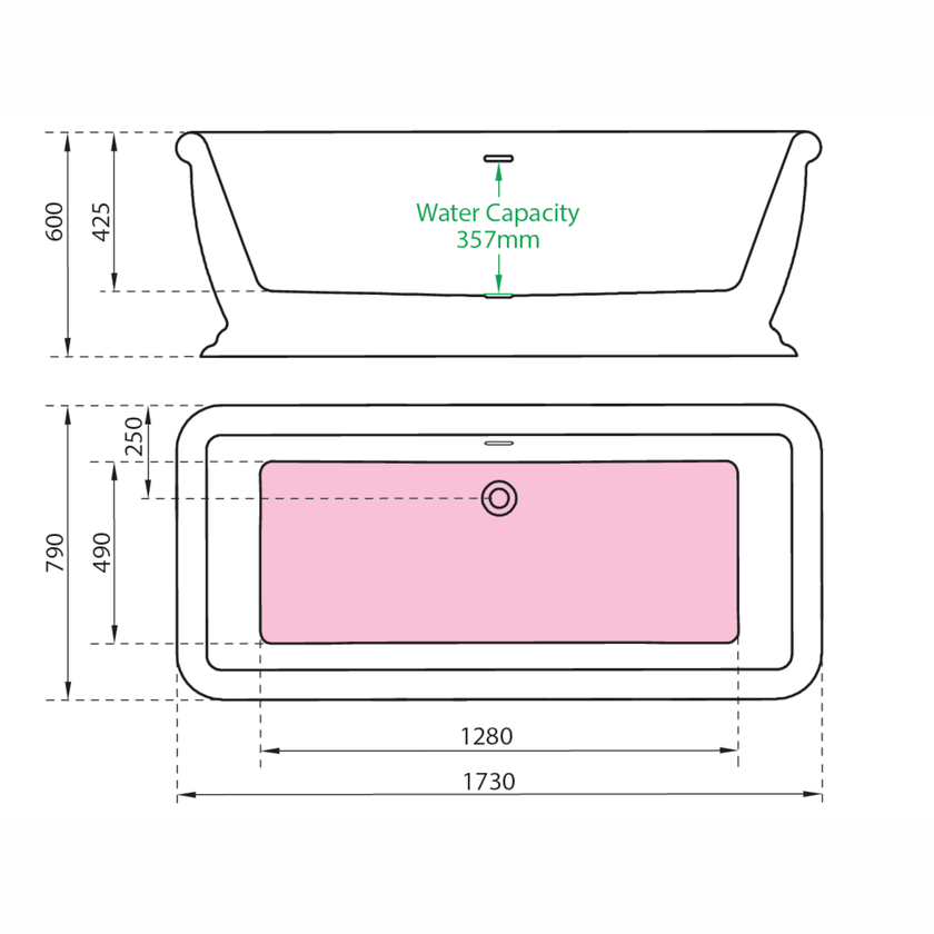 Charlotte Edwards Henley Gloss White Freestanding Bath