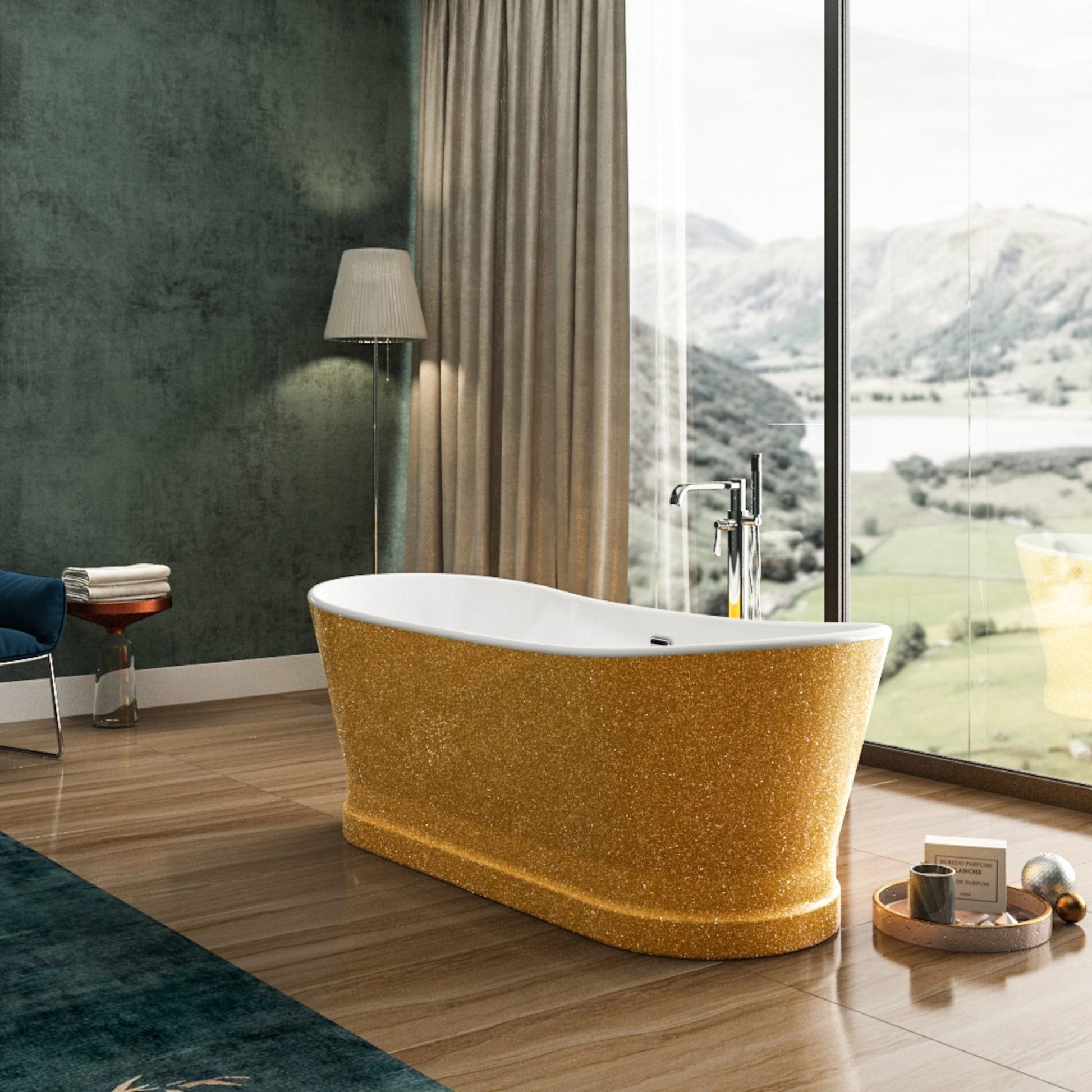 Charlotte Edwards Jupiter Sparkling Gold Freestanding Bath