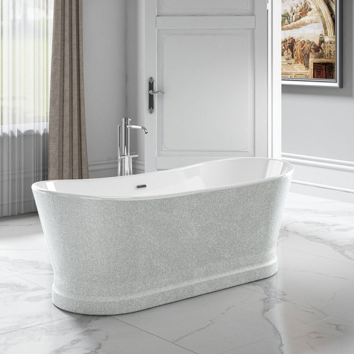 Charlotte Edwards Jupiter Sparkling Silver Freestanding Bath