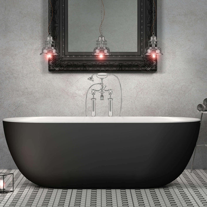 Charlotte Edwards Mayfair Matt Black Freestanding Bath - bathlux.co.uk