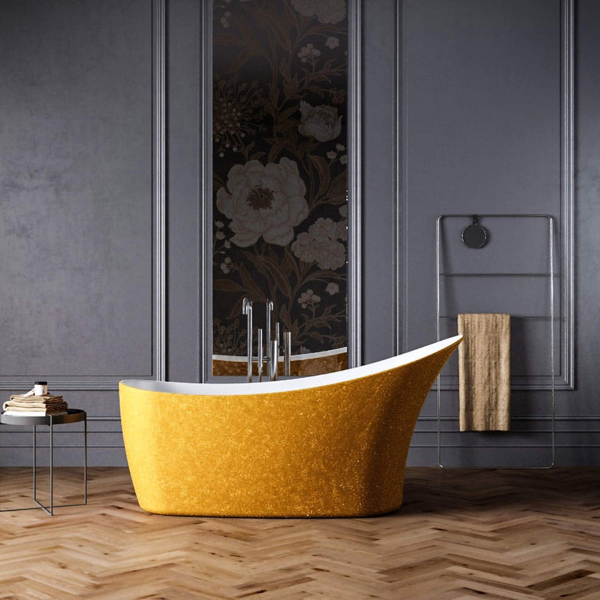 Charlotte Edwards Portobello Sparkling Gold Freestanding Bath - bathlux.co.uk