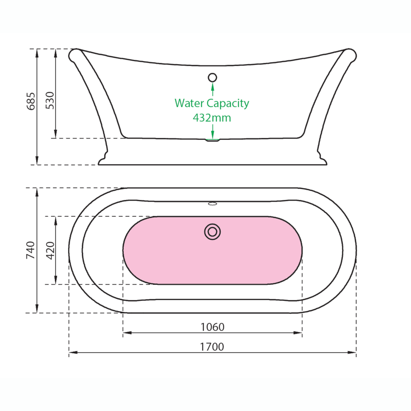 Charlotte Edwards Purley Gloss White Freestanding Bath
