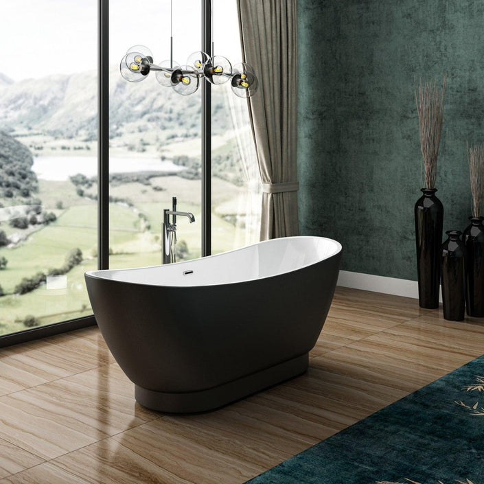 Charlotte Edwards Richmond Matt Black Freestanding Bath - bathlux.co.uk