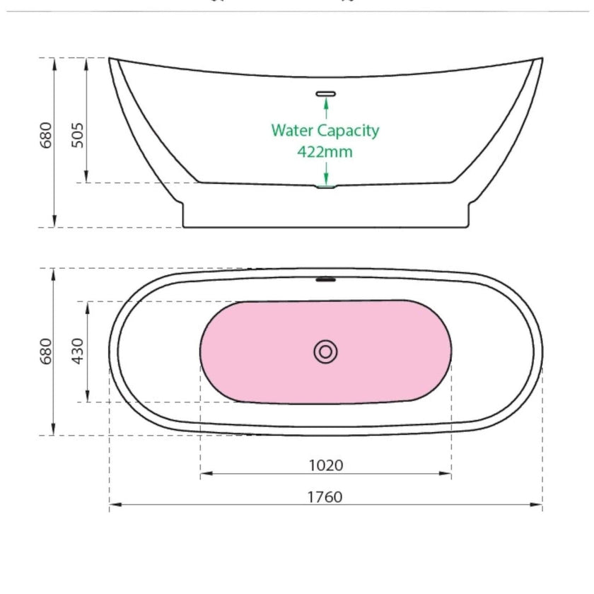 Charlotte Edwards Richmond Matt Black Freestanding Bath - bathlux.co.uk