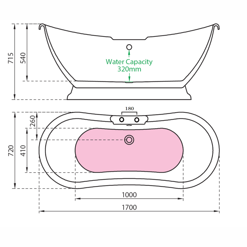 Charlotte Edwards Trafalgar Gloss White Freestanding Bath