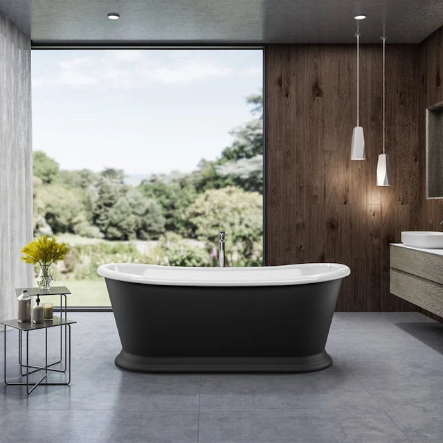 Charlotte Edwards Rosemary Matt Black Freestanding Bath