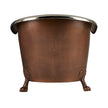 Coppersmith Creations Copper Clawfoot Nickel Interior Antique Hammered Freestanding Bath