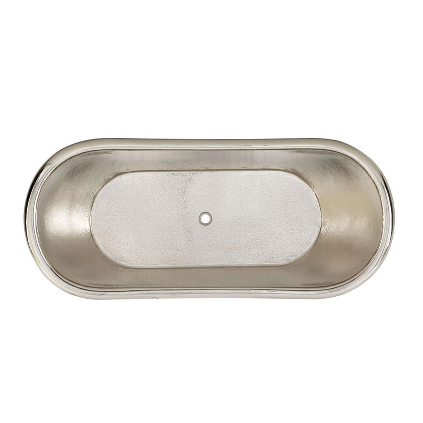 Coppersmith Creations Copper Clawfoot Nickel Interior Antique Hammered Freestanding Bath