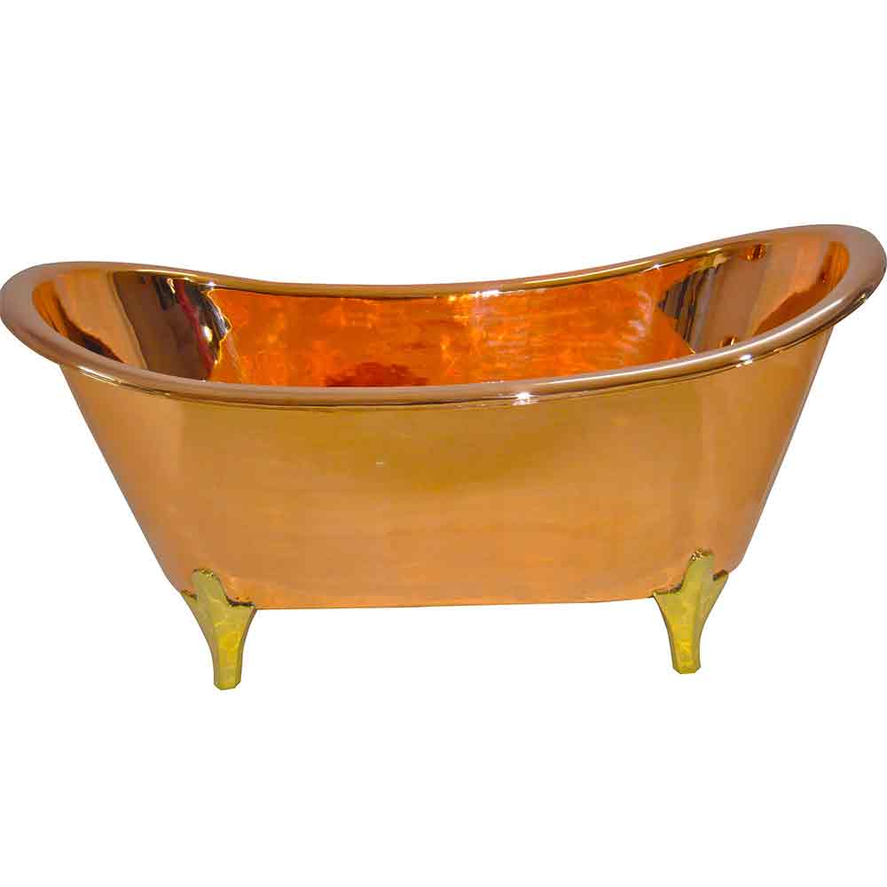 Coppersmith Full Copper Finish Brass Legs Freestanding Bath