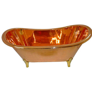 Coppersmith Full Copper Finish Brass Legs Freestanding Bath