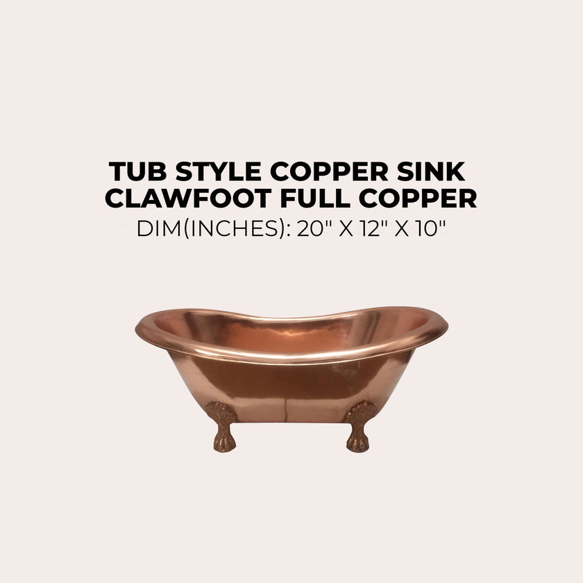 Copper Tub Style Sink Clawfoot Full Copper