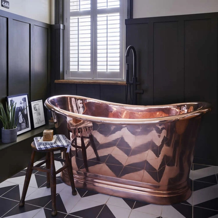 BC Designs Polished Copper Freestanding Boat Bath All Sizes