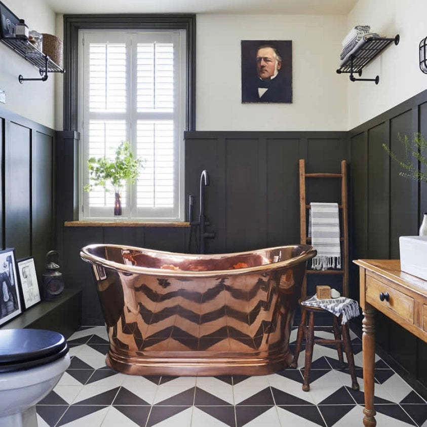 BC Designs Polished Copper Freestanding Boat Bath All Sizes