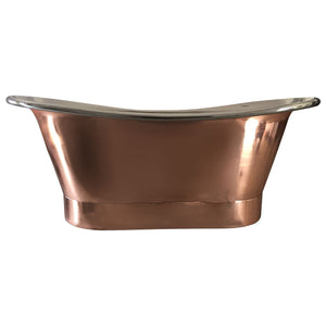Coppersmith Shiny Copper Bathtub Nickel Freestanding Bath