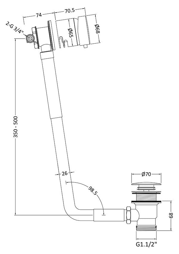 Nuie Freeflow Bath Filler