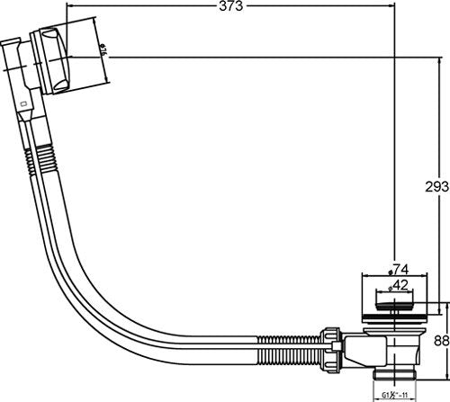 Nuie Bath Pop-up Waste & Overflow - Chrome