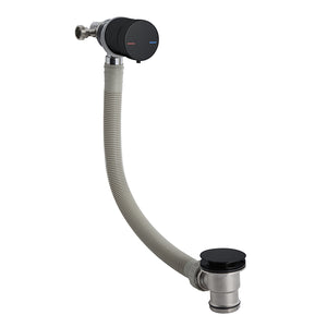 Nuie Single Lever Freeflow Matt Black Bath Filler - E401