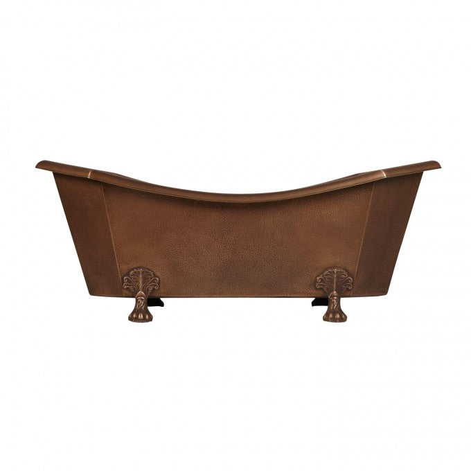 Coppersmith Eight Sided Hammered Clawfoot Freestanding Bath