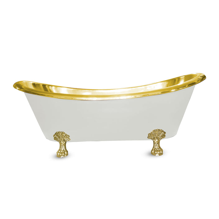 Coppersmith Clawfoot Brass Matt White Freestanding Bath