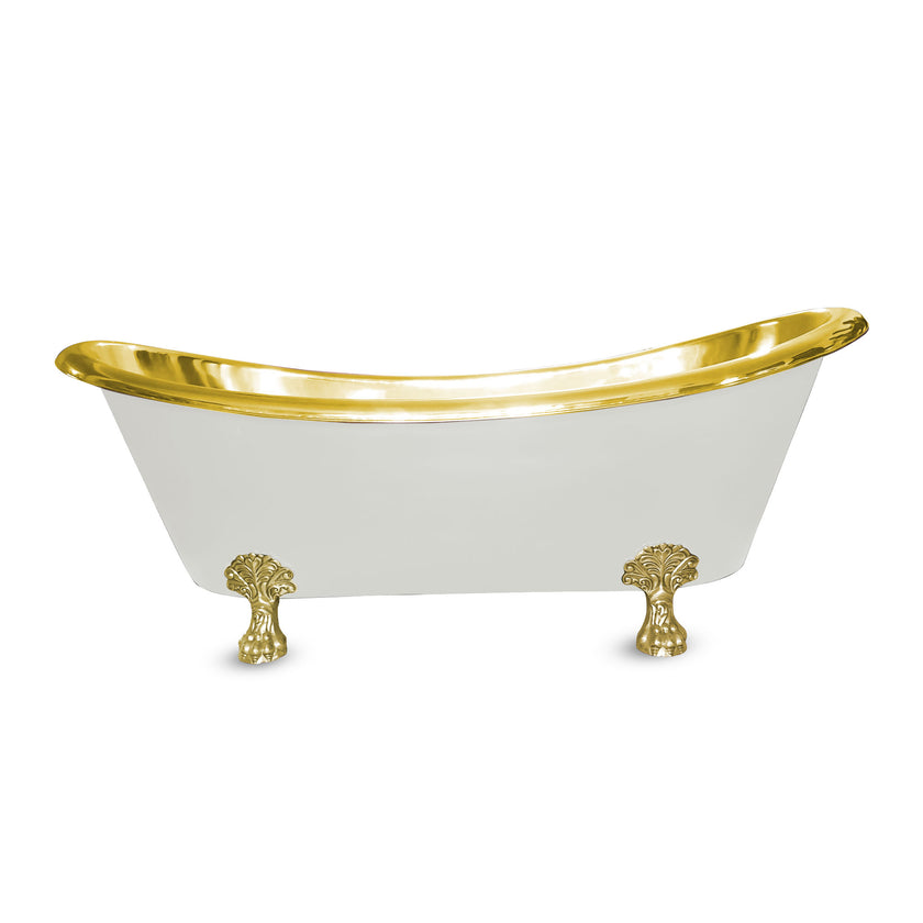 Coppersmith Clawfoot Brass Matt White Freestanding Bath