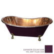 Coppersmith Creations Copper Polished Clawfoot Purple Violet Freestanding Bath