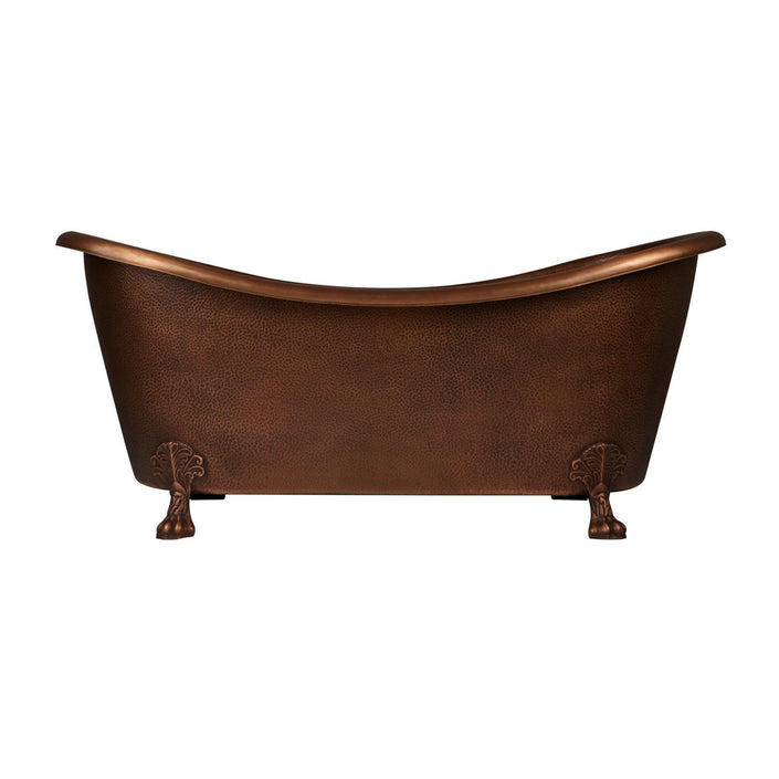 Coppersmith Creations Copper Hammered Clawfoot Double Slipper Freestanding Bath