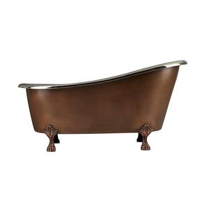Coppersmith Copper Clawfoot Slipper Nickel Freestanding Bath