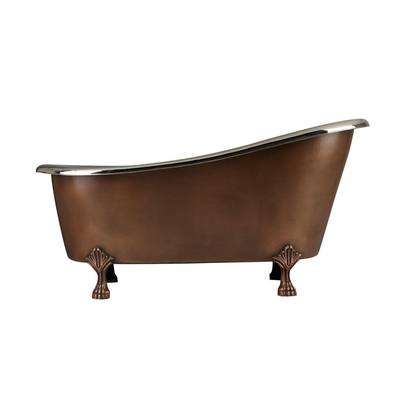 Coppersmith Copper Clawfoot Slipper Nickel Freestanding Bath – bathlux ...