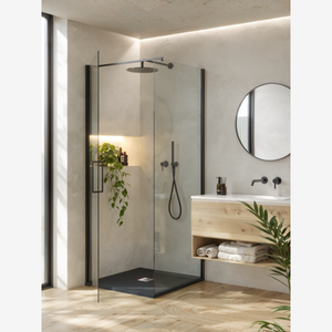 SHOWER TRAY URBAN SLATE 100 100 CHARCOAL GREY