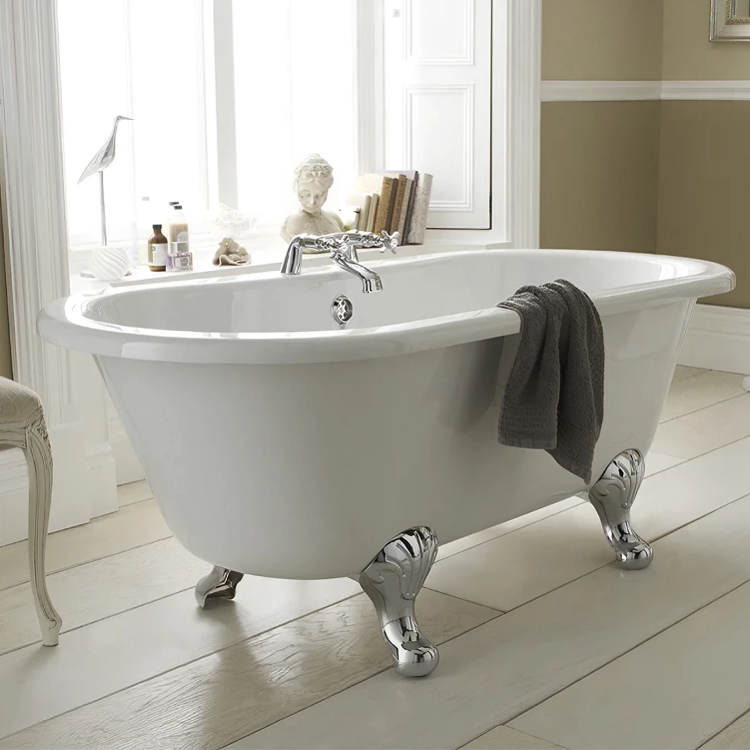 Nuie Grosvenor 1700 x 745mm Double Ended Roll Top Freestanding Bath