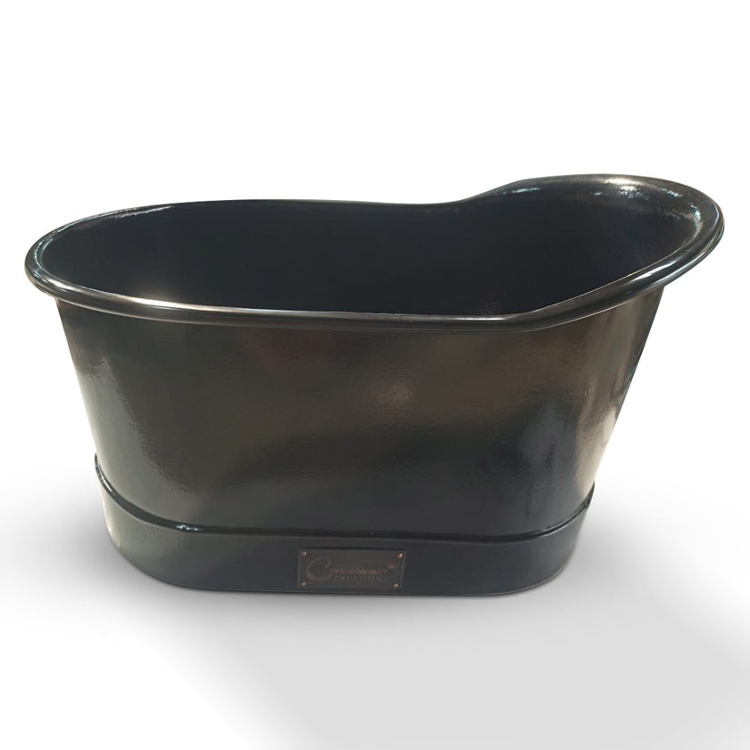 Coppersmith 1200mm Hammered Copper Bathtub Black Interior & Exterior Finish